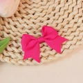 Solid rose red grosgrain ribbon swallowtail bow accessory for DIY clothing and hair decor - Rose Red (#3)