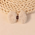 Plüschige beige Teddy-Schleife mit dunkelbraunem Satinband für Kinderhaar-Accessoires - Creme-Vlies-Stil (#2)