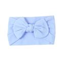 Soft nylon light blue baby headband with a large bow for infants and newborns - Light Purple