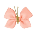 Pink grosgrain ribbon bow with elegant golden metallic thread accent and detailed texture - Light Pink (#4)