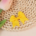 Vibrant lemon yellow grosgrain ribbon bow decoration for DIY hair accessories - Yellow (#5)