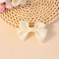 Delicate cream-colored ribbed ribbon bow accessory for DIY clothing and hair decoration - Milk White