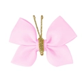 Pink grosgrain ribbon butterfly bow with gold metallic thread for DIY hair accessories - Pale Pink (#6)