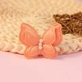 Accesorio de mariposa de tela de doble capa color albaricoque con tres perlas - Albaricoque (#4)