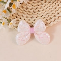 Pink sequin fabric bow accessory for children clothes and DIY embroidery decoration - Snow Bud