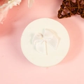 Mini nœud en satin blanc en polyester sur boîte ronde pour accessoires de couture - Blanc (#6)
