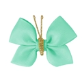 Mint green grosgrain ribbon bow with elegant golden woven cord detail for gift wrapping - Mint Green (#8)