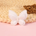 Lazo decorativo blanco de satén 3D con tres perlas para accesorios de cabello y bolsos - Blanco (#6)