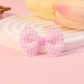 Pink plaid fabric bow accessory for DIY hair clips and clothing decorations - Pink Gingham (#1)