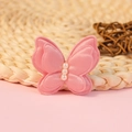 Accesorio mariposa de satén rosa hecho a mano con perlas para cabello y bolsos - Rosa Claro (#7)