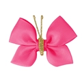 Handmade rose red grosgrain ribbon bow with gold metallic thread for gift packaging - Rose Red
