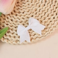 Handmade white grosgrain ribbon swallowtail bow accessory for children DIY fashion - White (#10)