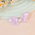 Lavender mesh butterfly hair accessory with iridescent sequins and white pearl detail - Light Purple (#10)