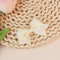 Creamy white grosgrain ribbon bow decoration for hair clips and clothing accessories - Cream (#11)