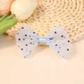 Hellblaue Netzschleife mit schwarzen Punkten für DIY Haarschmuck Accessoires - Hellblau
