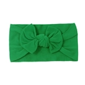 Soft nylon elastic baby headband with a large green bow for infant hair accessory - Christmas Green
