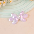 Sparkly light purple sequin butterfly hair clip with a center white pearl accent - Light Purple (#15)