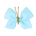 Handmade light blue grosgrain ribbon bow with golden cord detail for gift packaging - Light Blue (#17)