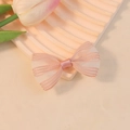 Lazo de cinta de malla a rayas rosa claro hecho a mano para accesorios de pelo DIY - Rosa Claro Pequeño