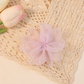 Elegante accessorio floreale in organza viola chiaro multistrato per capelli o abiti - Viola chiaro