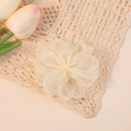 Elegante fiore in organza multistrato giallo tenue per accessori per capelli fai da te - Giallo chiaro