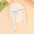 Hellblaue Seidenschleife mit langem Band und Draht für Hochzeit Auto DIY Dekoration - Hellblau