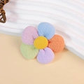 Detailansicht bunter 3D-Stoffblumen mit weicher Textur für DIY-Haarschmuck - Rosa mit Himmelblauem Zentrum