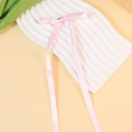 Pink satin ribbon bow hair clip with long streamers for elegant girls styling - Pink
