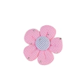 Accessorio fiore in tessuto rosa e viola con strass per artigianato e decorazioni - Petali Rosa Con Cuore Viola (#2)