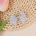 Solid light gray grosgrain ribbon bow decoration for DIY clothing and accessories - Gray (#20)