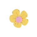 Accessorio per capelli a fiore in tessuto con petali gialli, centro rosa e strass argento - Petali Gialli Con Cuore Rosa (#3)