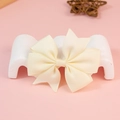 Elegant cream beige grosgrain ribbon bow accessory for hair and crafts decoration - Beige
