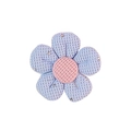 Accessorio fiore in tessuto blu con centro rosa e piccoli strass scintillanti - Petali Blu Chiaro Con Cuore Rosa (#4)