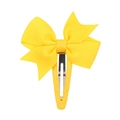 Fermaglio per capelli con fiocco in nastro giallo brillante e base rivestita in tessuto - Giallo Brillante