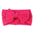 Soft nylon baby headband with a large bright pink bow and high elasticity for infants - Bright Rose Red