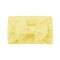 Soft elastic baby headband with a light yellow knitted bow for infant hair accessories - Light Yellow (#6)