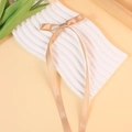 Champagne gold satin ribbon hair clip in ballet style with long streamers and bow - Champagne
