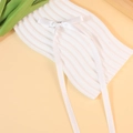 Elegant long white satin ribbon bow hair clip with long streamers for balletcore style - White