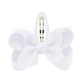 Pinza de lazo blanco con cinta acanalada de 7cm y clip BB metálico plateado para niños - Blanco