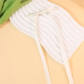 Elegant cream white satin ribbon hair clip with long streamers in ballet style - Off White