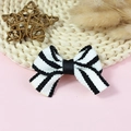Black and white striped polyester bow accessory on a rustic background decor - Black And White Coarse Stripe (#3)