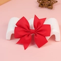 Handmade red grosgrain ribbon bow accessory for hair clips and DIY decoration - Red