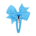 Fermaglio per capelli con fiocco in nastro grosgrain celeste per bambine - Celeste