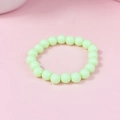 Sweet macaron light green acrylic 6mm beaded bracelet for kids with smooth round beads - Round Bead Style (#2) / Light Green (#2)
