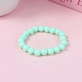 Macaron mint green acrylic 6mm round bead handmade bracelet for children and girls - Round Bead Style (#4) / Mint Green (#4)