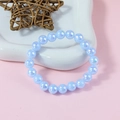 Sweet light blue aurora pearlescent beaded elastic bracelet for girls and children - Blue