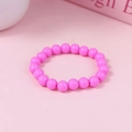 Grazioso braccialetto rosa con perle acriliche da 6 mm per bambine stile macaron - Rosa (#5)
