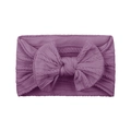 Lilac purple knit baby headband with elastic cable knit texture and soft bow knot - Lilac (#12)