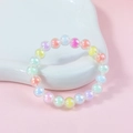 Bracciale in perle di acrilico 8mm arcobaleno macaron con perle di resina colorate - Mix Arcobaleno Cangiante (#3)