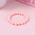 Bracciale rosa con perline acriliche macaron 6mm per bambini con cordino elastico - Rosa (#6)